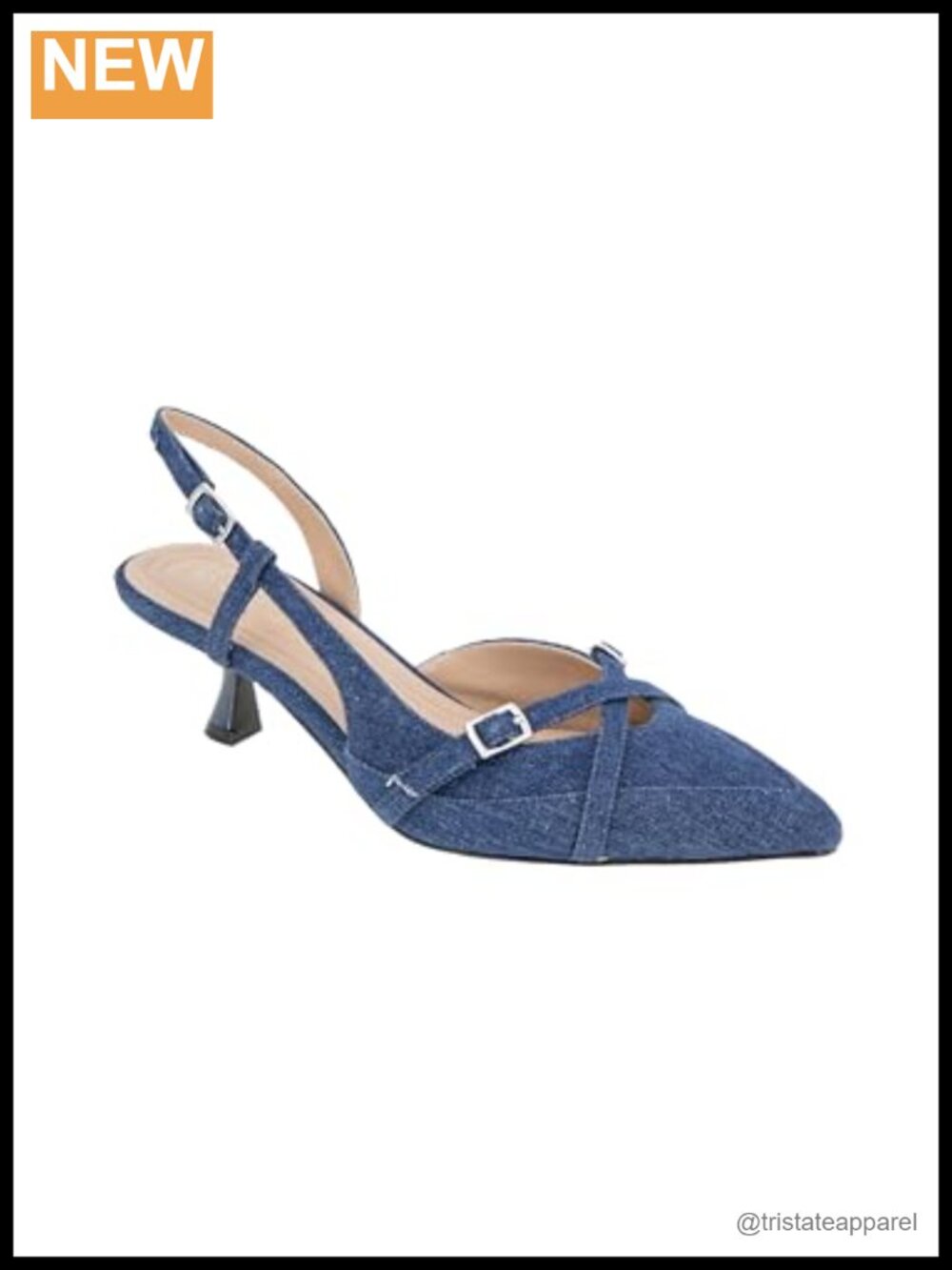 Kiran Pointed Toe Kitten Heel Pump with Buckle Closure
